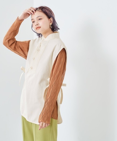 cepo(セポ)の「フィッシャーマンベスト(ベスト・レディース・オリーブ/オフホワイト・M)」の5枚目の写真