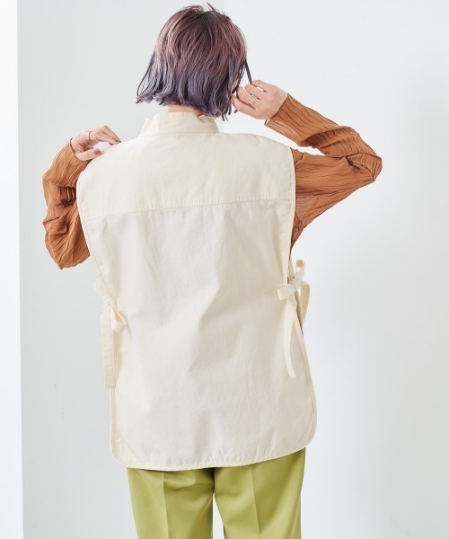 cepo(セポ)の「フィッシャーマンベスト(ベスト・レディース・オリーブ/オフホワイト・M)」の8枚目の写真