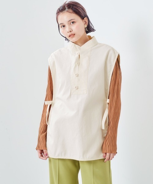 cepo(セポ)の「フィッシャーマンベスト(ベスト・レディース・オリーブ/オフホワイト・M)」の6枚目の写真