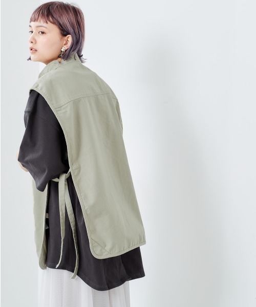 cepo(セポ)の「フィッシャーマンベスト(ベスト・レディース・オリーブ/オフホワイト・M)」の14枚目の写真