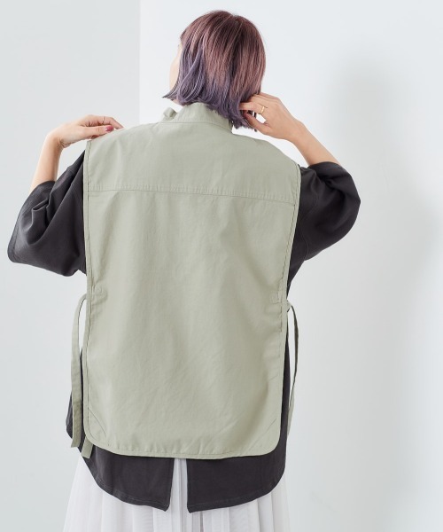 cepo(セポ)の「フィッシャーマンベスト(ベスト・レディース・オリーブ/オフホワイト・M)」の15枚目の写真