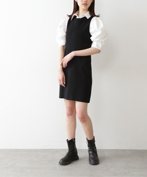 FREE'S MART | ◆布帛ドッキング衿付き半袖ミニワンピース(ワンピース)
