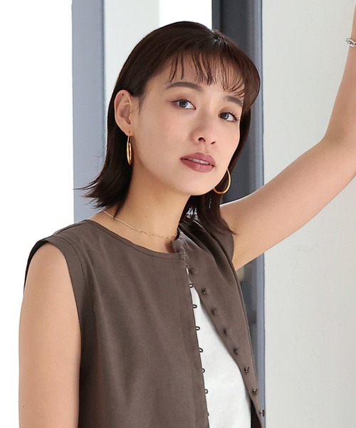 DONOBAN（ドノバン）の「オーバルフックピアス（ピアス（両耳用）・レディース・シルバー/ゴールド・ONESIZE）」の8枚目の写真