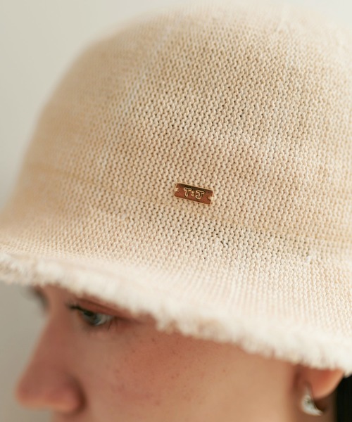 TINA：JOJUN（ティーナジョジュン）の「編立バケットハット TINA：JOJUN（ハット・レディース・ブラック/アイボリー・F）」の6枚目の写真