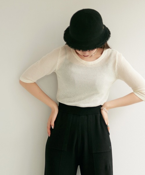 TINA：JOJUN（ティーナジョジュン）の「編立バケットハット TINA：JOJUN（ハット・レディース・ブラック/アイボリー・F）」の15枚目の写真