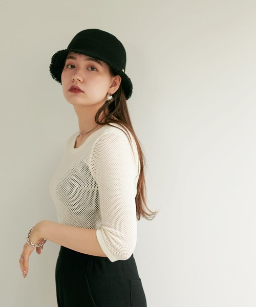 TINA：JOJUN（ティーナジョジュン）の「編立バケットハット TINA：JOJUN（ハット・レディース・ブラック/アイボリー・F）」の19枚目の写真