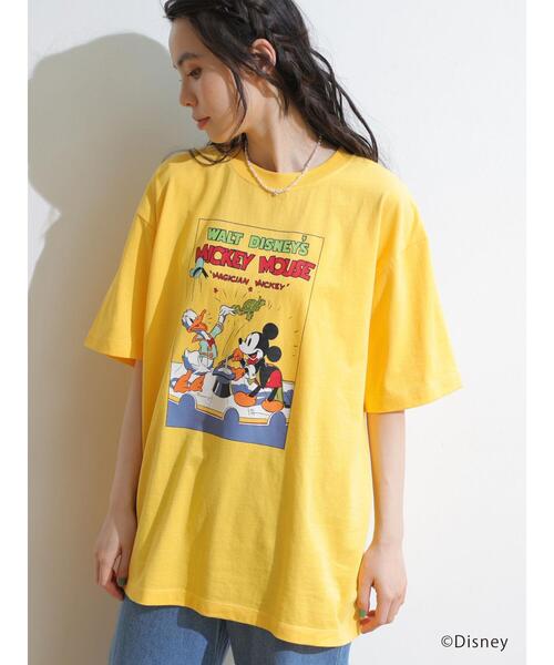 Green　Parks（グリーンパークス）の「ディズニー/ポスターTシャツ（Tシャツ/カットソー・レディース・オフホワイト/ブルー/イエロー・FREE）」の4枚目の写真