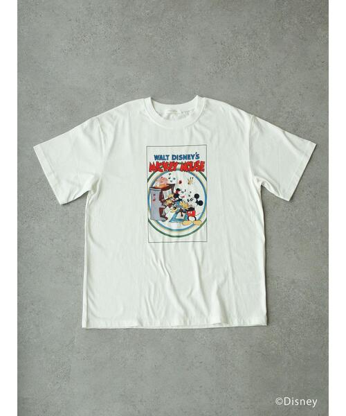 Green　Parks（グリーンパークス）の「ディズニー/ポスターTシャツ（Tシャツ/カットソー・レディース・オフホワイト/ブルー/イエロー・FREE）」の7枚目の写真