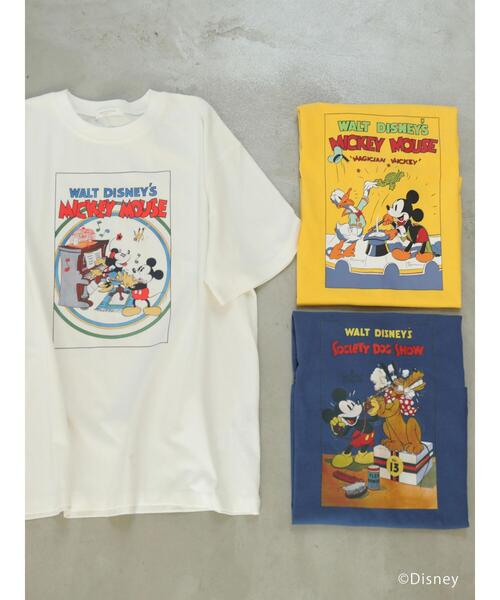 Green　Parks（グリーンパークス）の「ディズニー/ポスターTシャツ（Tシャツ/カットソー・レディース・オフホワイト/ブルー/イエロー・FREE）」の9枚目の写真