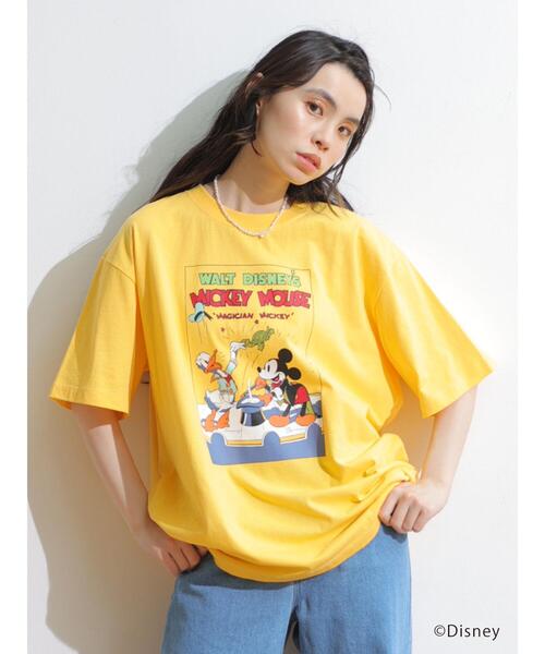 Green　Parks（グリーンパークス）の「ディズニー/ポスターTシャツ（Tシャツ/カットソー・レディース・オフホワイト/ブルー/イエロー・FREE）」の3枚目の写真