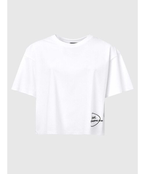 DIESEL(ディーゼル)の「レディース Tシャツ 刺繍 ボクシーフィット(Tシャツ/カットソー・レディース・ホワイト/ブラック/ピンク・X-SMALL/SMALL/MEDIUM/LARGE)」の6枚目の写真