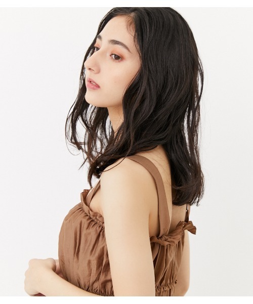 rienda(リエンダ)の「シャツビスチェトップス(キャミソール・レディース・ブラック/ライトグリーン/ライトブラウン・FREE)」の19枚目の写真