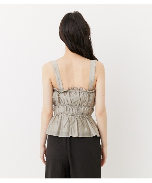 rienda(リエンダ)の「シャツビスチェトップス(キャミソール・レディース・ブラック/ライトグリーン/ライトブラウン・FREE)」の8枚目の写真