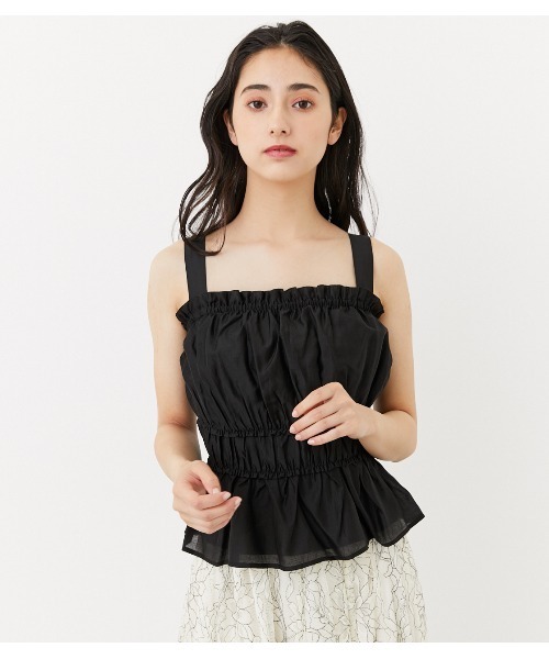 rienda(リエンダ)の「シャツビスチェトップス(キャミソール・レディース・ブラック/ライトグリーン/ライトブラウン・FREE)」の11枚目の写真