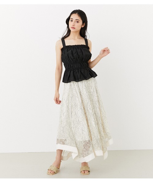 rienda(リエンダ)の「シャツビスチェトップス(キャミソール・レディース・ブラック/ライトグリーン/ライトブラウン・FREE)」の12枚目の写真