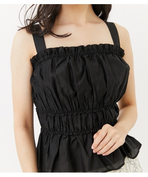 rienda(リエンダ)の「シャツビスチェトップス(キャミソール・レディース・ブラック/ライトグリーン/ライトブラウン・FREE)」の14枚目の写真