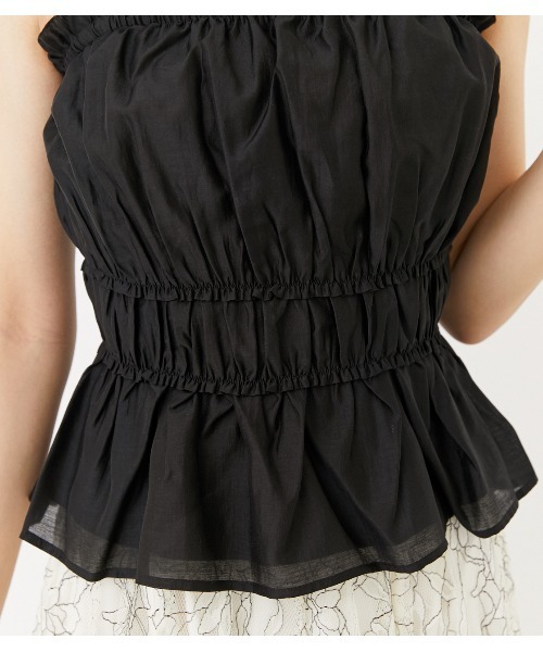 rienda(リエンダ)の「シャツビスチェトップス(キャミソール・レディース・ブラック/ライトグリーン/ライトブラウン・FREE)」の17枚目の写真