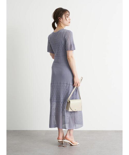 earth music&ecology（アースミュージックアンドエコロジー）の「クロシェニットワンピース ＊（ワンピース・レディース・ブルー/パープル/ホワイト系その他2・FREE）」の11枚目の写真