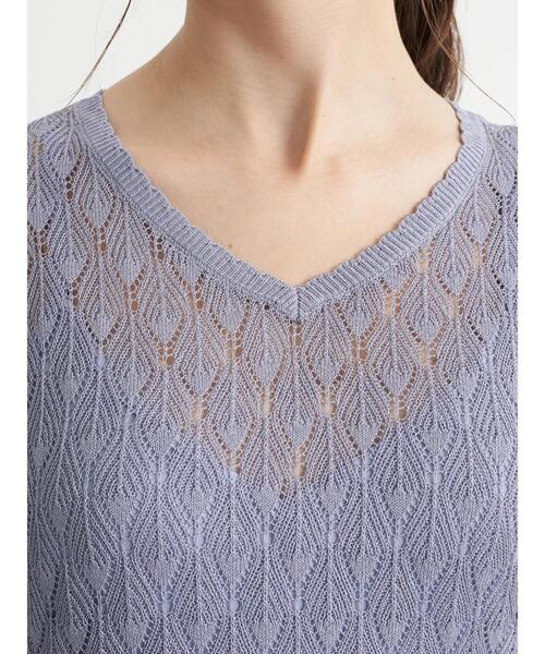 earth music&ecology（アースミュージックアンドエコロジー）の「クロシェニットワンピース ＊（ワンピース・レディース・ブルー/パープル/ホワイト系その他2・FREE）」の12枚目の写真