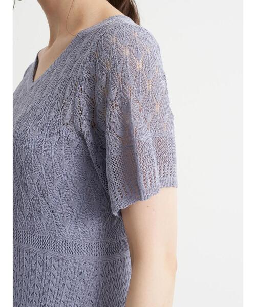 earth music&ecology（アースミュージックアンドエコロジー）の「クロシェニットワンピース ＊（ワンピース・レディース・ブルー/パープル/ホワイト系その他2・FREE）」の13枚目の写真