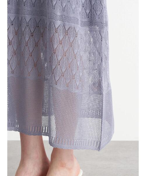 earth music&ecology（アースミュージックアンドエコロジー）の「クロシェニットワンピース ＊（ワンピース・レディース・ブルー/パープル/ホワイト系その他2・FREE）」の16枚目の写真