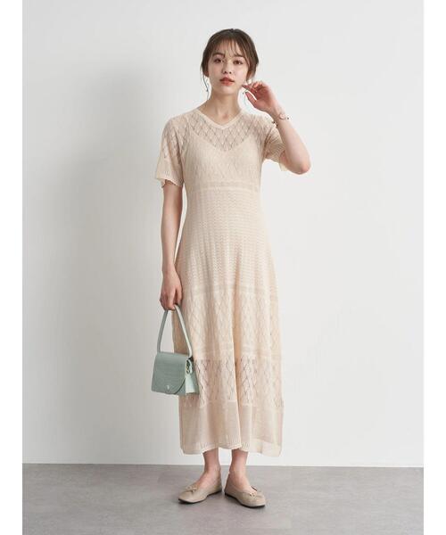 earth music&ecology（アースミュージックアンドエコロジー）の「クロシェニットワンピース ＊（ワンピース・レディース・ブルー/パープル/ホワイト系その他2・FREE）」の18枚目の写真