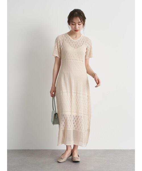 earth music&ecology（アースミュージックアンドエコロジー）の「クロシェニットワンピース ＊（ワンピース・レディース・ブルー/パープル/ホワイト系その他2・FREE）」の19枚目の写真