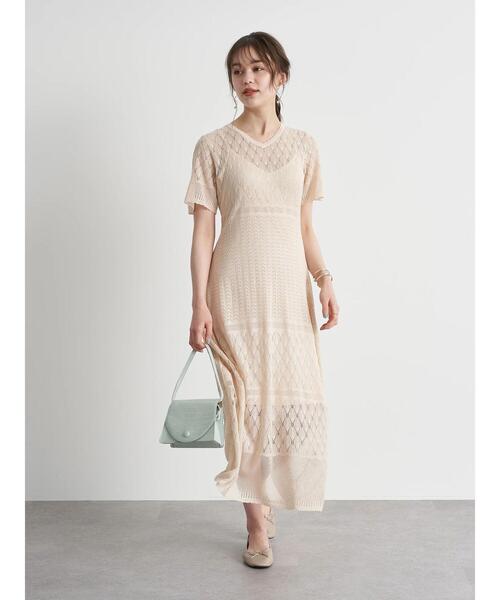 earth music&ecology（アースミュージックアンドエコロジー）の「クロシェニットワンピース ＊（ワンピース・レディース・ブルー/パープル/ホワイト系その他2・FREE）」の20枚目の写真