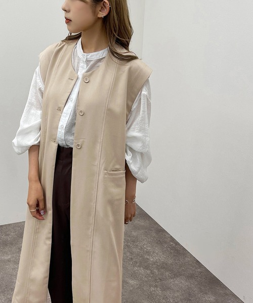 ノーカラージレ【ZOZOTOWN限定アイテム】【6PO】（ベスト）｜apres