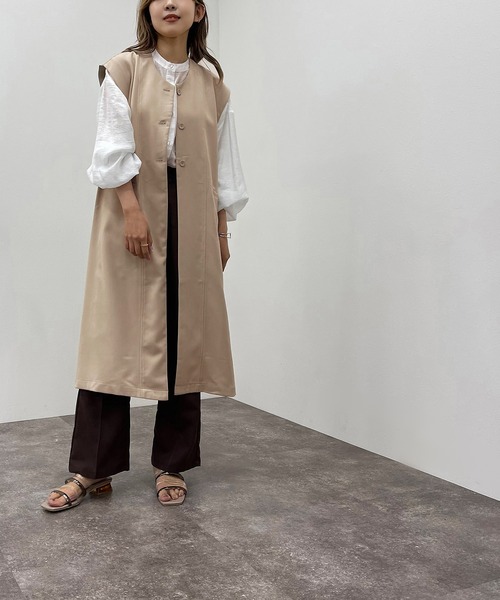 apres jour mignon（アプレジュールミニョン）の「ノーカラージレ【ZOZOTOWN限定アイテム】【6PO】（ベスト・レディース・ブラック/ベージュ/カーキ・フリー/X-LARGE）」の14枚目の写真