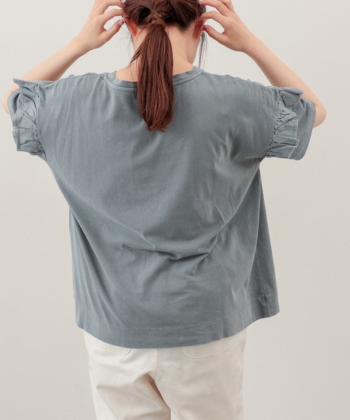 PUAL CE CIN（ピュアルセシン）の「ピグメント染め×ロゴプリントTシャツ（Tシャツ/カットソー・レディース・ベージュ/グレー/スミクロ/オリーブ系・FREE）」の13枚目の写真