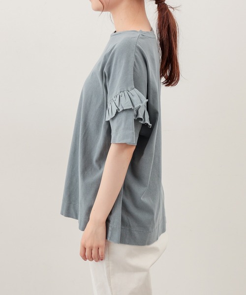 PUAL CE CIN（ピュアルセシン）の「ピグメント染め×ロゴプリントTシャツ（Tシャツ/カットソー・レディース・ベージュ/グレー/スミクロ/オリーブ系・FREE）」の22枚目の写真