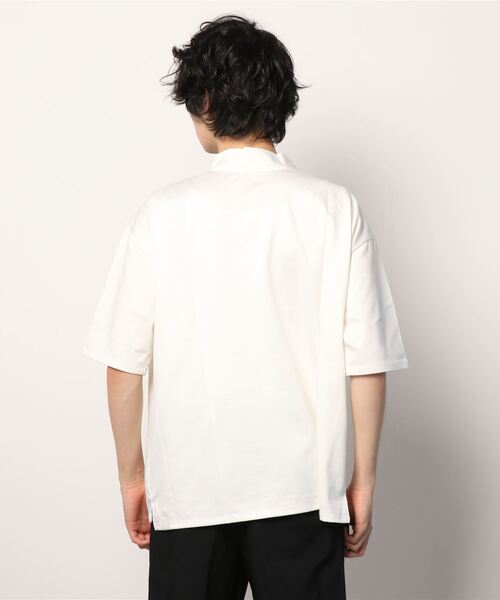 BESPOKE TOKYO（ビスポークトウキョウ）の「【BESPOKE TOKYO】DOUBLE BLEND COTTON MOC NECK OVER SIZE TEE（Tシャツ/カットソー・メンズ・ベージュ/オフホワイト/ブラック・2/3）」の17枚目の写真