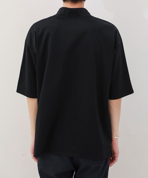 BESPOKE TOKYO（ビスポークトウキョウ）の「【BESPOKE TOKYO】DOUBLE BLEND COTTON MOC NECK OVER SIZE TEE（Tシャツ/カットソー・メンズ・ベージュ/オフホワイト/ブラック・2/3）」の9枚目の写真