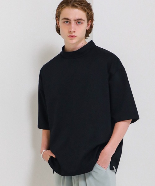 BESPOKE TOKYO（ビスポークトウキョウ）の「【BESPOKE TOKYO】DOUBLE BLEND COTTON MOC NECK OVER SIZE TEE（Tシャツ/カットソー・メンズ・ベージュ/オフホワイト/ブラック・2/3）」の2枚目の写真