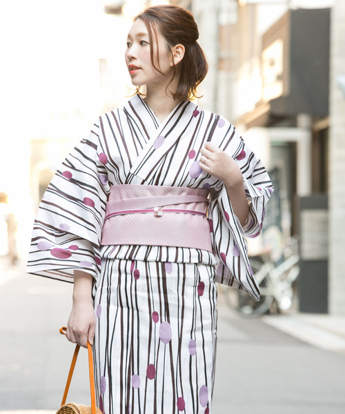 URBAN RESEARCH ROSSO WOMEN（アーバンリサーチ　ロッソ）の「浴衣　縞と葡萄（浴衣・レディース・ホワイト・FREE）」の15枚目の写真