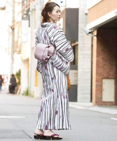 URBAN RESEARCH ROSSO WOMEN（アーバンリサーチ　ロッソ）の「浴衣　縞と葡萄（浴衣・レディース・ホワイト・FREE）」の20枚目の写真