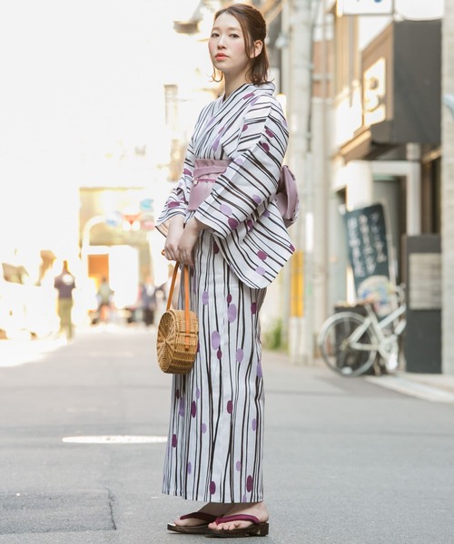 URBAN RESEARCH ROSSO WOMEN（アーバンリサーチ　ロッソ）の「浴衣　縞と葡萄（浴衣・レディース・ホワイト・FREE）」の21枚目の写真