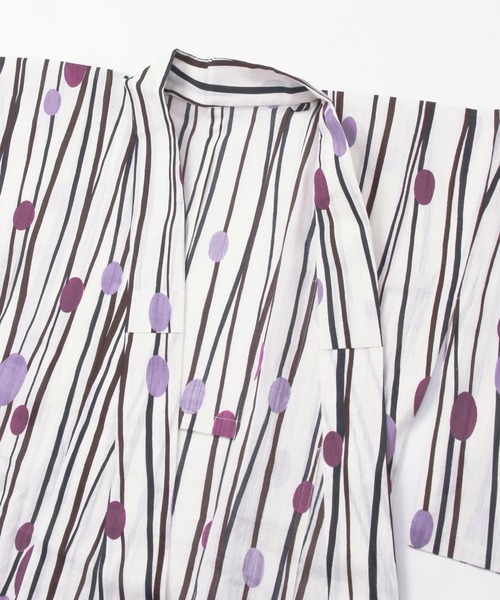 URBAN RESEARCH ROSSO WOMEN（アーバンリサーチ　ロッソ）の「浴衣　縞と葡萄（浴衣・レディース・ホワイト・FREE）」の12枚目の写真