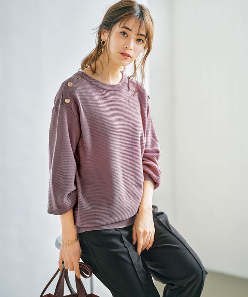 GeeRA(ジーラ)の「肩ボタンゆったりニットトップス(ニット/セーター・レディース・パープル/ベージュ/ブラック・LARGE/MEDIUM/XX-LARGE/SMALL/X-LARGE)」の10枚目の写真