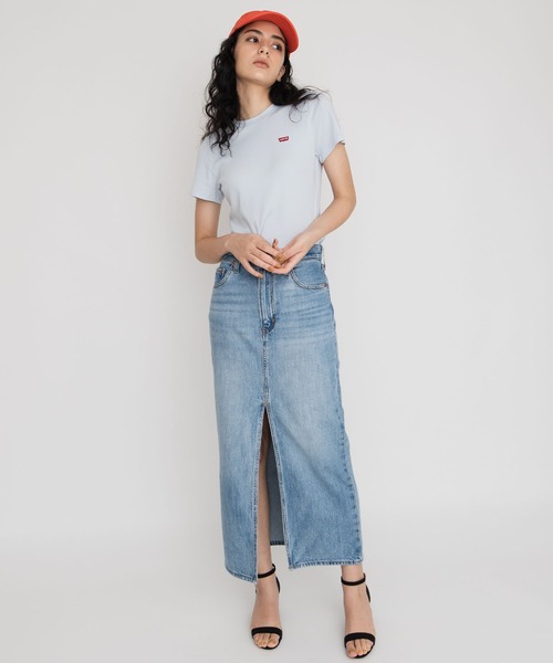 美品 リーバイス フレア デニムスカート ブラック 25inch STANDARD WARDROBE スカート セットアップ可【スタイリスト樋口