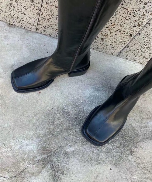 chuclla(チュクラ)の「Square-toe long boots chs21a021(ブーツ・レディース・グレー/ブラック・38/36/37/39/40)」の6枚目の写真
