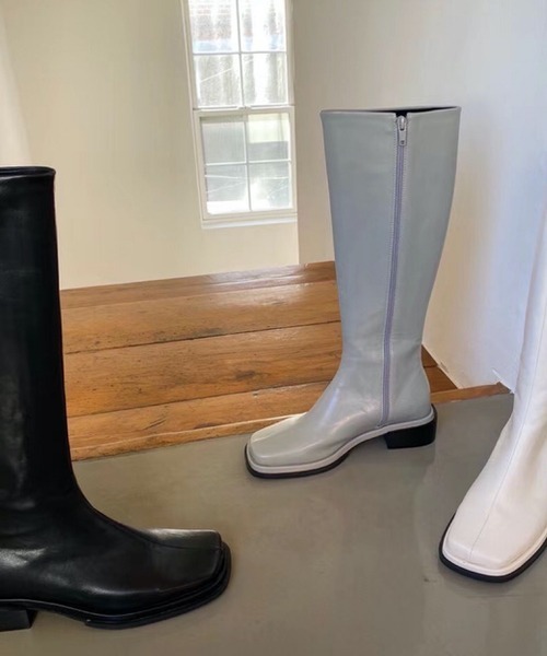 chuclla(チュクラ)の「Square-toe long boots chs21a021(ブーツ・レディース・グレー/ブラック・38/36/37/39/40)」の8枚目の写真