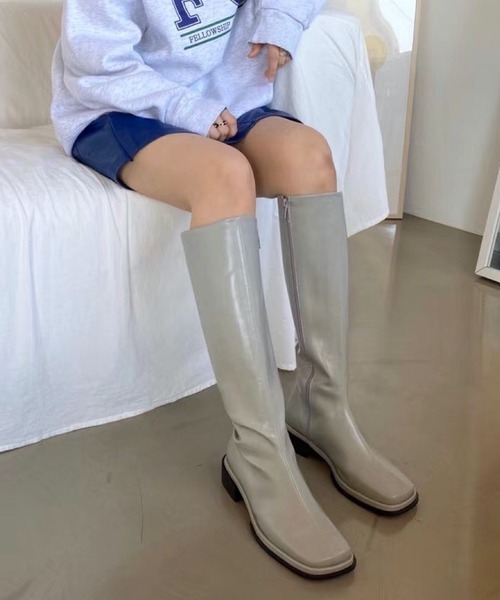 chuclla(チュクラ)の「Square-toe long boots chs21a021(ブーツ・レディース・グレー/ブラック・38/36/37/39/40)」の3枚目の写真