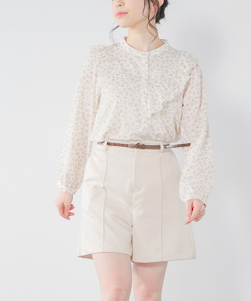 Honeys（ハニーズ）の「フリルブラウス（シャツ/ブラウス・レディース・ホワイト/ベージュ系その他2/ベージュ系その他/ブラウン系その他/ブラック・S/M/L）」の5枚目の写真