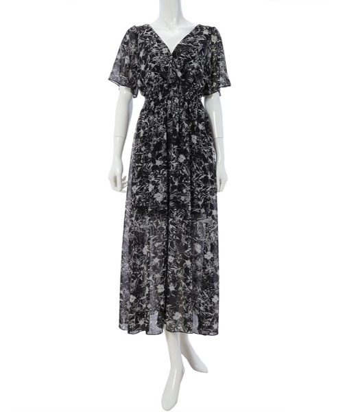 fifth(フィフス)の「バックオープン花柄ワンピース(ワンピース・レディース・ライトベージュ/ブラック・MEDIUM)」の1枚目の写真