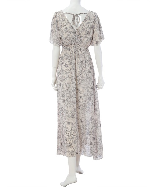 fifth(フィフス)の「バックオープン花柄ワンピース(ワンピース・レディース・ライトベージュ/ブラック・MEDIUM)」の5枚目の写真