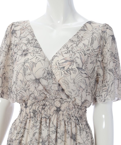 fifth(フィフス)の「バックオープン花柄ワンピース(ワンピース・レディース・ライトベージュ/ブラック・MEDIUM)」の9枚目の写真