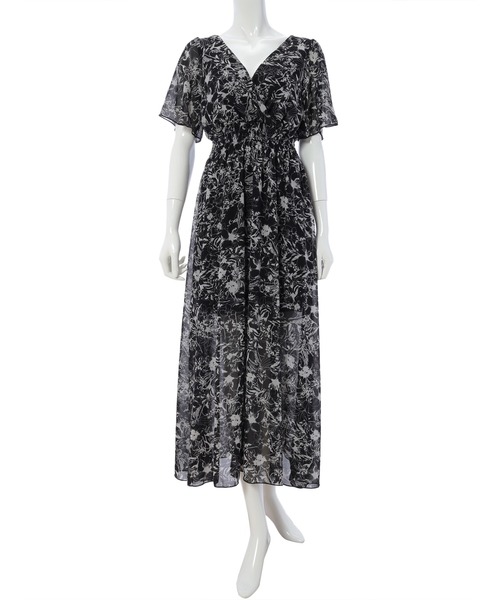 fifth(フィフス)の「バックオープン花柄ワンピース(ワンピース・レディース・ライトベージュ/ブラック・MEDIUM)」の7枚目の写真