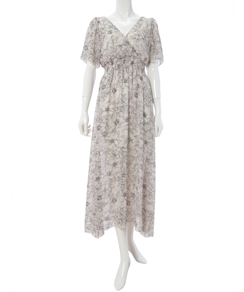 fifth(フィフス)の「バックオープン花柄ワンピース(ワンピース・レディース・ライトベージュ/ブラック・MEDIUM)」の6枚目の写真